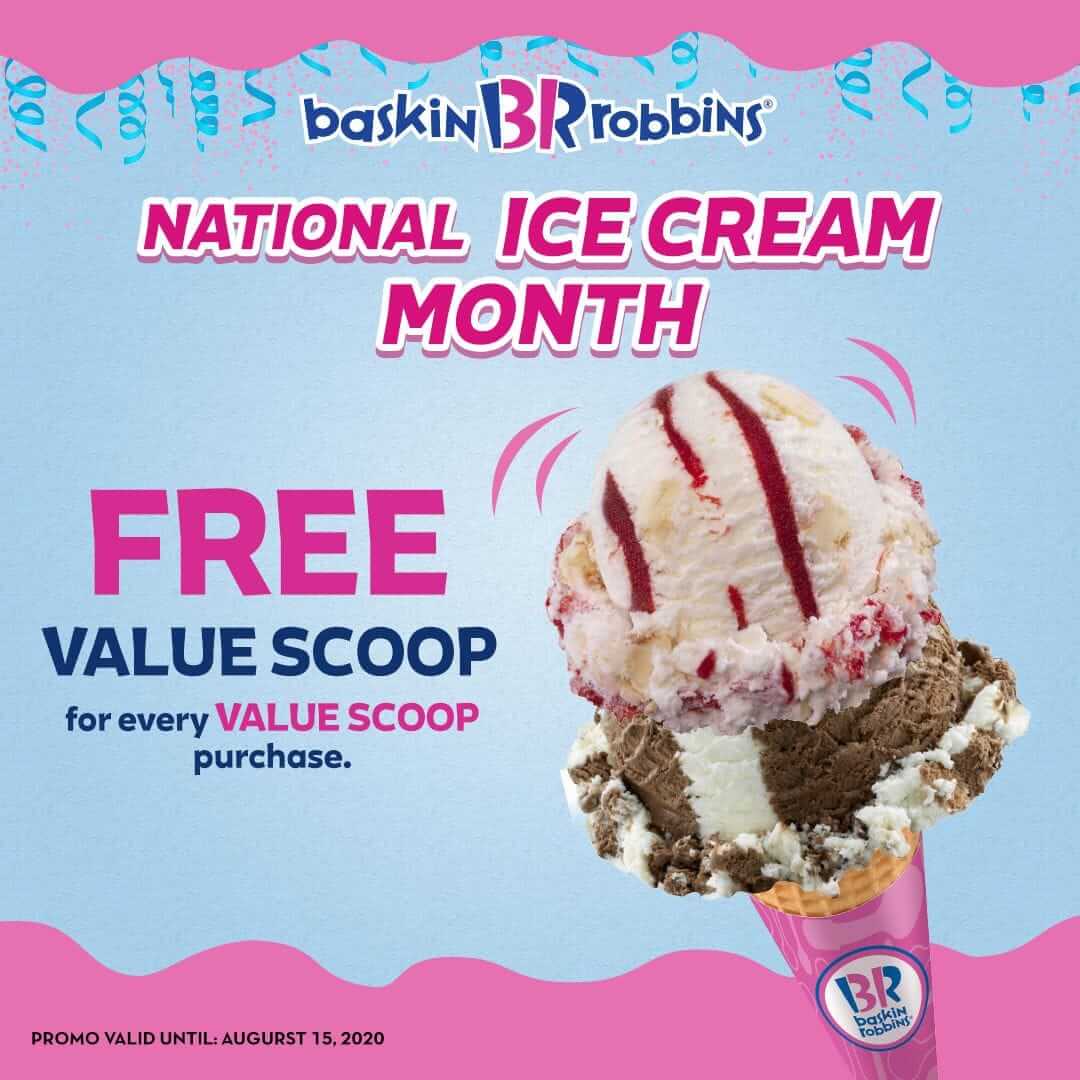 National Ice Cream Month FREE Value Scoop BaskinRobbins Deals Pinoy