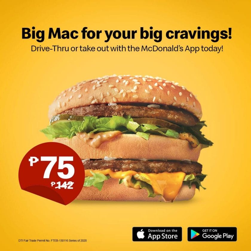 McDonald's New Users Get the Big Mac for ₱75 (was ₱142) When You