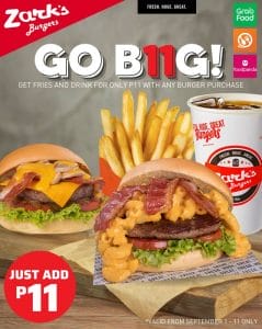 Zark's Burgers - Buy Any Burger and Upgrade Your Meal for ₱11