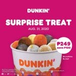 Dunkin Donuts - ₱100 Off Assorted Munchkin Bucket