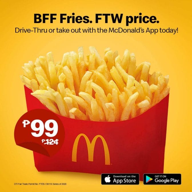 McDonald's BFF Fries Deal at ₱99 (Was ₱124) Deals Pinoy