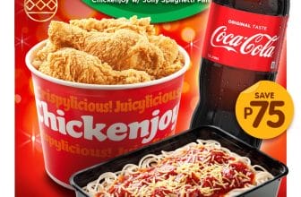 Jollibee - FREE 1.5L Coke for every 6-pc. or 8-pc. Chickenjoy with Jolly Spaghetti Pan