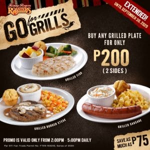 Kenny Roger's - Go For Grills Promo: Any Grilled Plate for only ₱200