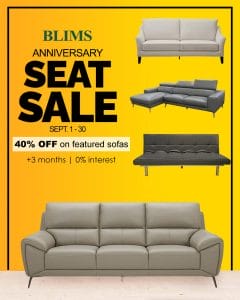 Blims - Anniversary Seat Sale: Save 40% Off on Featured Sofas + 3 Months of 0% Interest
