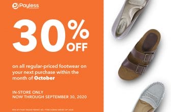 Payless - One Single-Receipt Transaction in September, Get 30% Off on Next Purchase in October