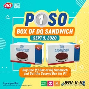 Dairy Queen - Piso Day Promo: Buy 1, Get 1 Box of DQ Sandwich for ₱1