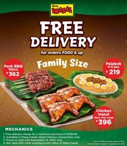 Mang Inasal - FREE Delivery for Orders ₱200 and Up
