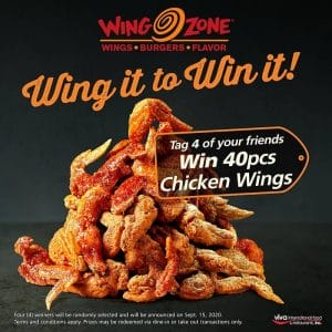 Wing Zone - Win 40 pcs Chicken Wings When You Tag 4 of Your Friends