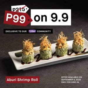 Ippudo - 9.9 Sale: Aburi Shrimp Tartar Roll for Only ₱99