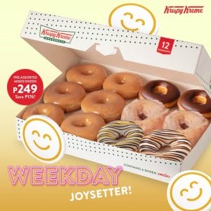 Krispy Kreme - Weekday Joysetter Deal: Pre-assorted Mixed Dozen for ₱249 (Save ₱176)