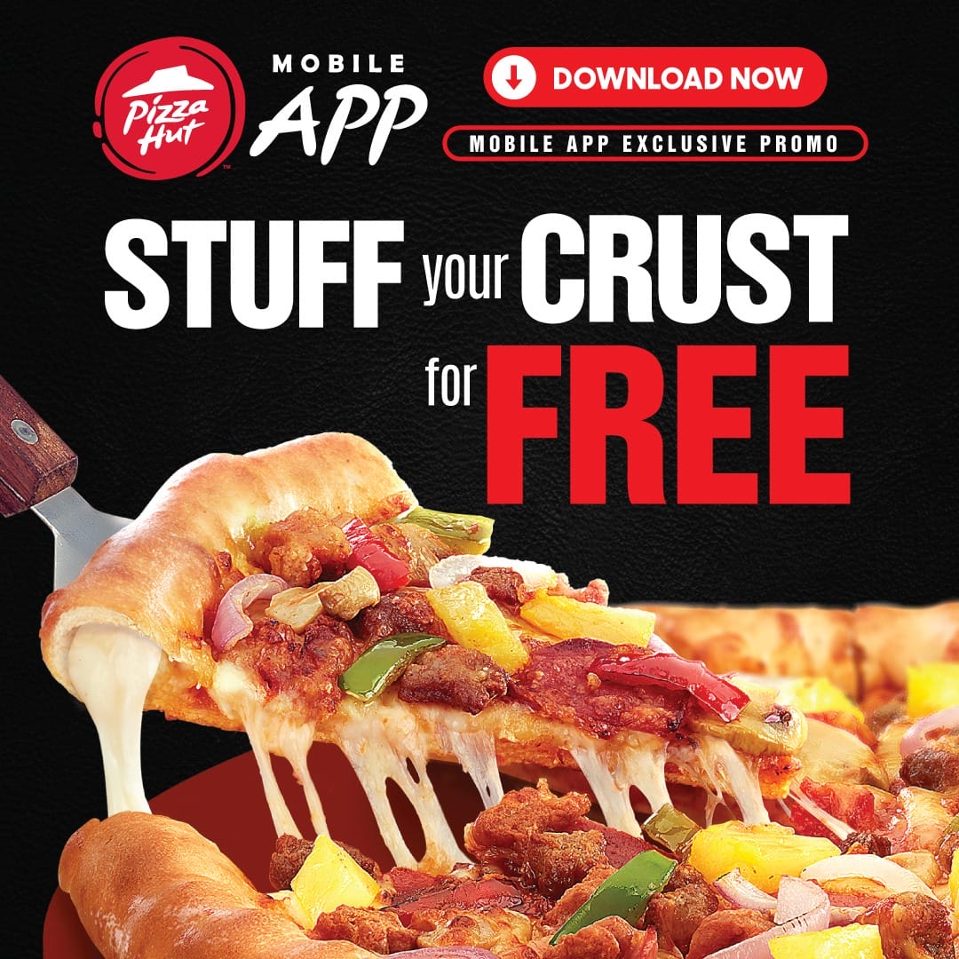Pizza Hut Stuffed Crust for FREE When You Order via the Mobile App