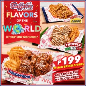 Buffalo's Wings N' Things - Boneless Chicken with New Flavors + Half Basket Waffle Cut Fries for ₱199 