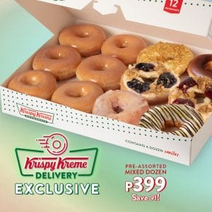 Krispy Kreme - Delivery Exclusive Deal: Pre-assorted Mixed Dozen for ₱399 (Save ₱91)