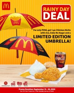 McDonald's - FREE Limited Edition McDo Umbrella for Every Purchase of 1-pc Chicken McDo with Rice & Coke No Sugar