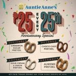 Auntie Anne's - ₱25 Pretzels Every 25th of the Month (Until December 2020)