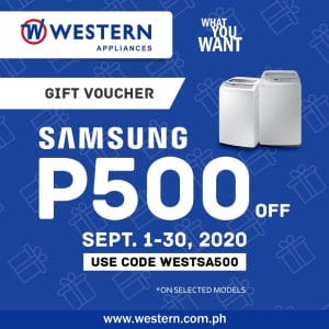 Western Appliances - Get ₱500 Off Using a Voucher + FREE Shipping on Samsung Appliances 