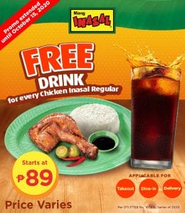 Mang Inasal - FREE Drink for Every Chicken Inasal Regular 