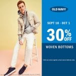 Old Navy - Get 30% Off Promo on Woven Bottoms and Dresses