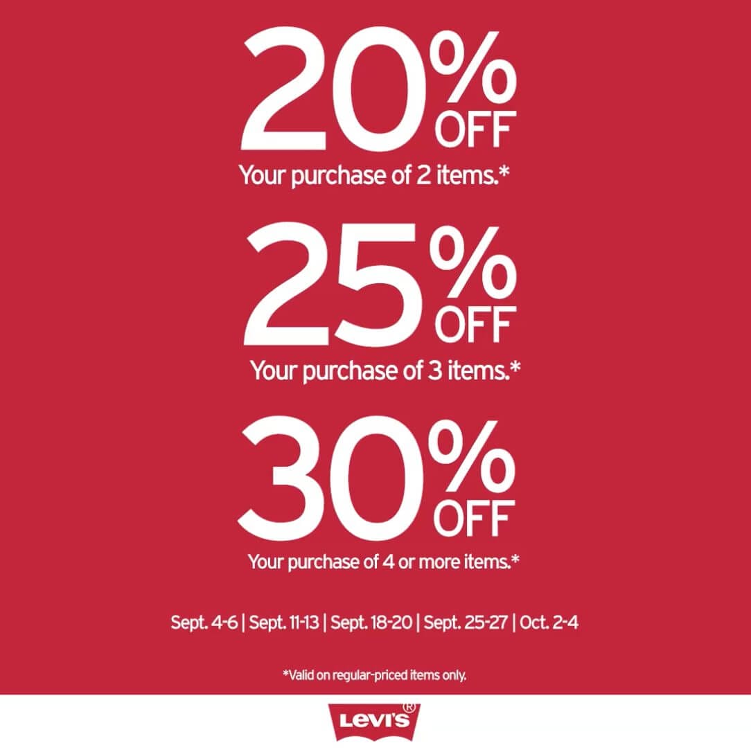 Levi's - Weekend Hot Deals: Get Up to 30% Off When You Purchase Online ...