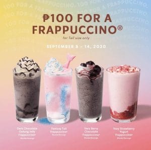 Starbucks - ₱100 for a Tall-sized Frappucino