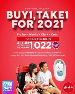 AirAsia - Buy 1, Take 1 One Way Air Fare (For BIG Members)