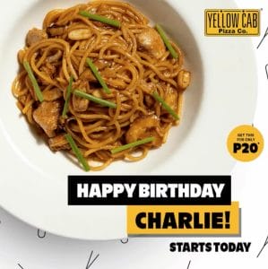Yellow Cab Pizza - Get a Regulat Charlie Chan Pasta for ₱20