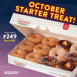Krispy Kreme - October Starter Treat: Mixed Dozen for ₱249 (Save ₱176)