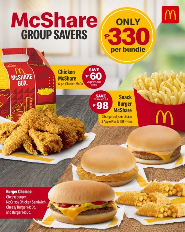 McDonalds McShare Group Savers for ₱330 Deals Pinoy