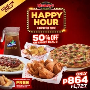 Shakey's - Happy Hour: Get 50% Off on Family Deal 2 From 6 pm till Close