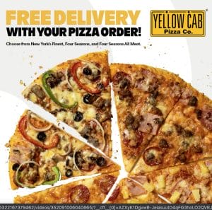 Yellow Cab Pizza - FREE Delivery for Orders of Edge-to-Edge Pizzas