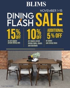 Blims Fine Furniture - Dining Flash Sale: Get Up to 15% Off Dining Sets 