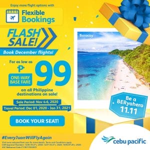 Cebu Pacific - Flash Sale: ₱99 One-Way Base Fare on Domestic Flights