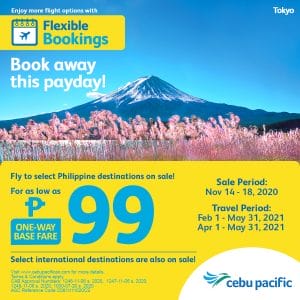 Cebu Pacific - ₱99 One-Way Base Fare to Domestic and International Destinations