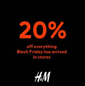 H&M - Black Friday Sale: Get 20% Off Everything