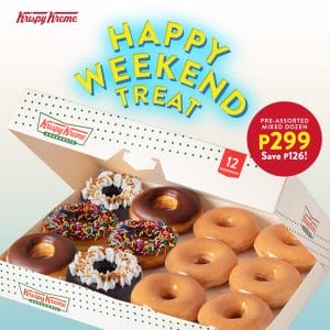 Krispy Kreme - Happy Weekend Treat: Mixed Dozen for ₱299 (Save ₱126)