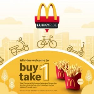 McDonald's - Lucky Ride Promo: Buy 1, Take 1 Medium Fries All Saturdays of November