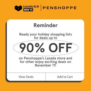 Penshoppe - 11.11 Deal: Up to 90% Off via Lazada