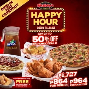 Shakey's - Happy Hour Promo Now Available for Carry Out at ₱964
