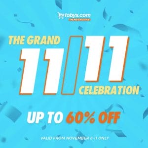 Toby's Sports - 11.11 Deal: Up to 60% Off + ₱11 Shipping Fee