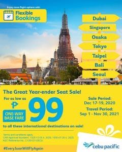 Cebu Pacific Air - As Low As ₱99 to Select International Destinations
