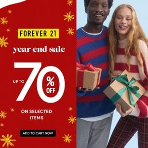 Forever 21 - Year End Sale: Up to 70% Off on Selected Items