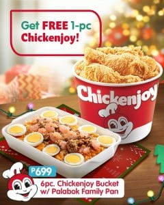 Jollibee - Get FREE Chickenjoy for Every Chickenjoy Bucket with Palabok Pan Purchase