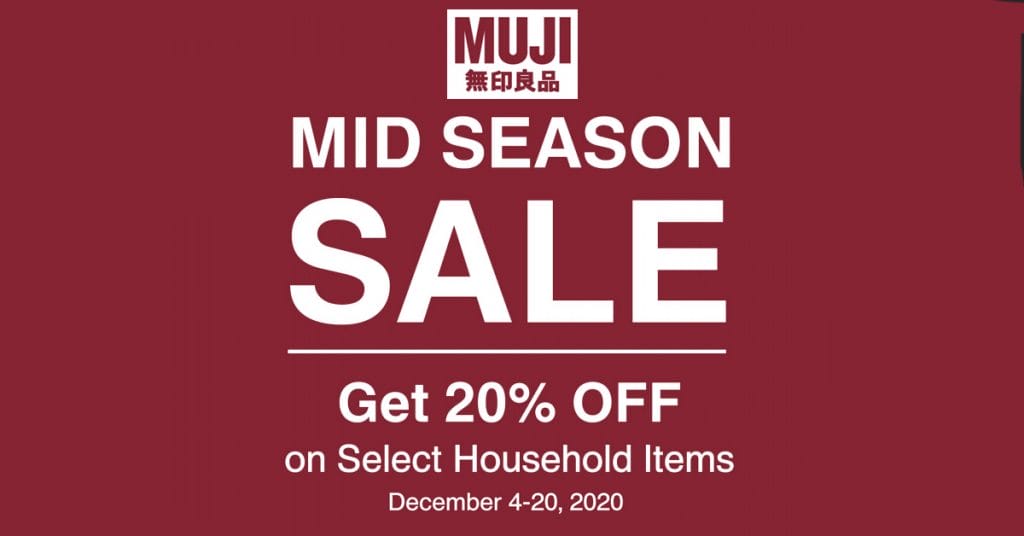 Muji - Mid Season Sale: Get 20% Off on Select Household Items 