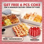 Tokyo Tokyo - Get FREE 6 Pcs. Coke for ₱1,000 Minimum Delivery Purchase