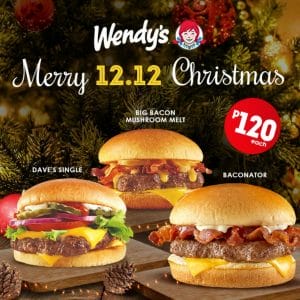 Wendy's - 12.12 Deal: Premium Burgers for ₱120