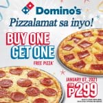 Domino's Pizza - Pizzalamat: Buy 1 Get 1 FREE Pizza for ₱299