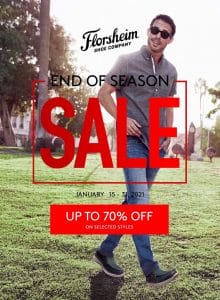 Florsheim - End of Season Sale: Up to 70% Off on Selected Styles