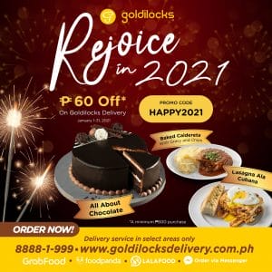 Goldilocks - Get ₱60 Off with a Minimum Delivery Purchase of ₱600