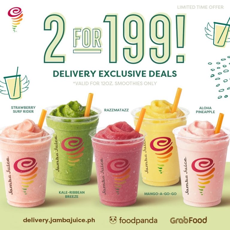 Jamba Juice - 2 for ₱199 Delivery Exclusive Deals – Deals Pinoy