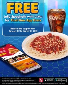 Jollibee FREE Spaghetti Coke Jan21